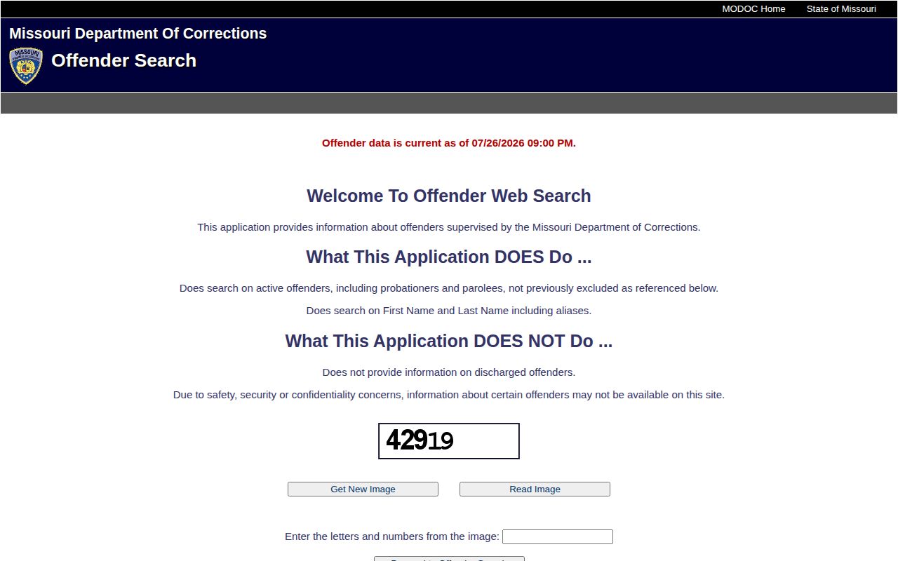 Missouri DOC search for Carroll County released inmates
